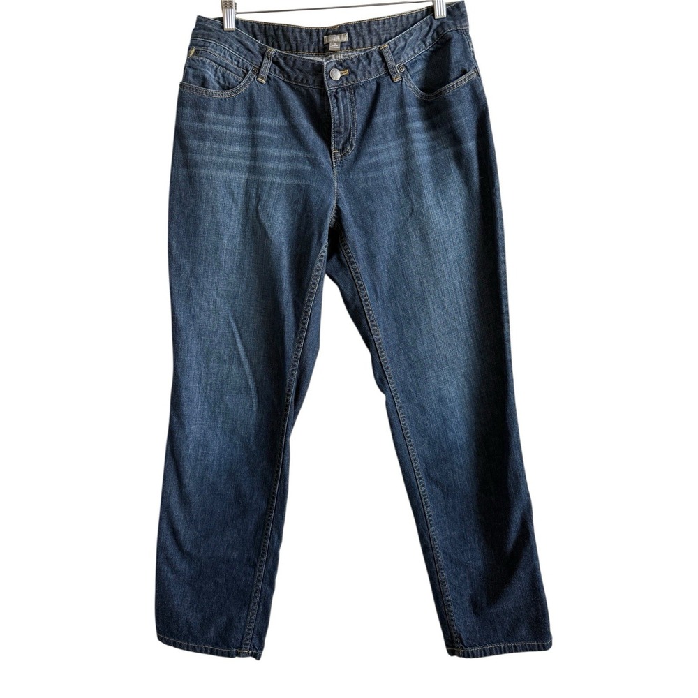 J.Jill Jeans Womens Size‎ 12 Denim Dark Wash Stretch Mid Rise Straight Leg Pants